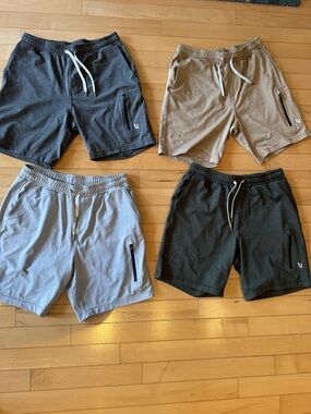 Vuori Men's Athletic Shorts - Charcoal, Taupe, Light Gray, dark green